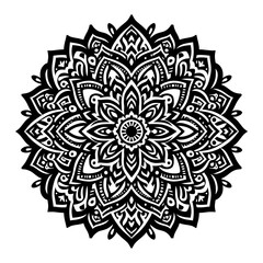 Black and white mandala 