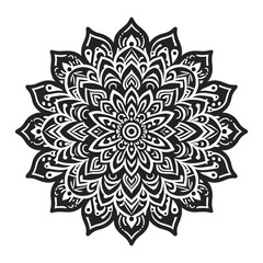 Black and white mandala
