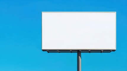 Blank billboard under clear blue sky for advertising