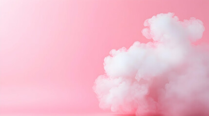 Fluffy White Clouds on Pink Background