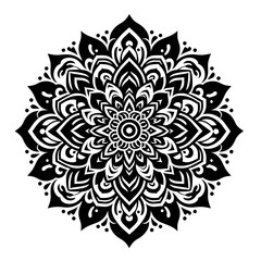black and white mandala