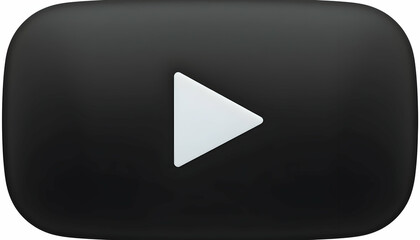 Black Rectangle with Play Button Icon for Video Streaming Concept
