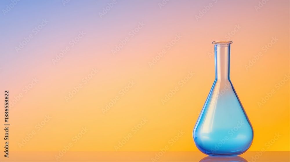 Aufkleber blue laboratory flask with gradient background