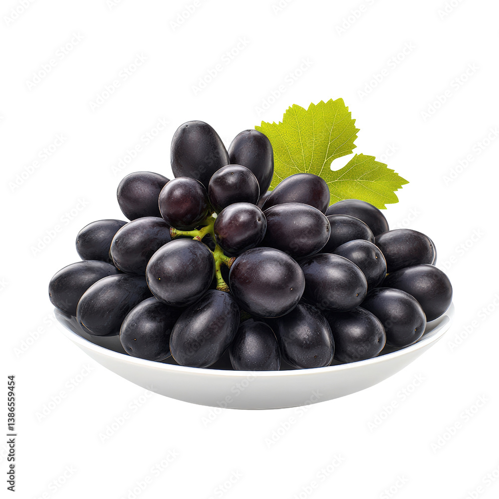 Poster beautiful bowl of fresh grapes carefully arranged with different varieties showcasing their juicy te