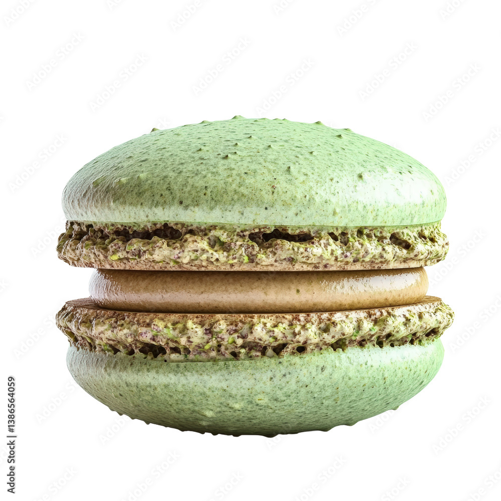 Aufkleber exquisite green macaron displayed elegantly against a soft background highlighting its unique color 