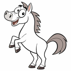 vector illustration of cartoon horse