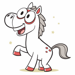 vector illustration of cartoon horse