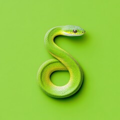 Fototapeta premium Snake curled up, reptile icon