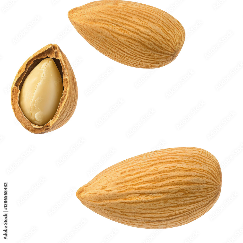 Aufkleber close-up of a nut and its showcasing natural texture and color of a healthy snack option rich in nut