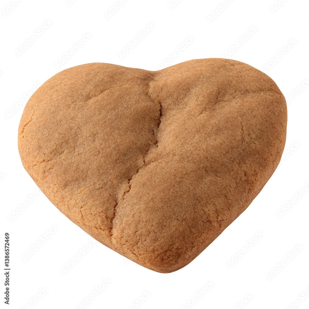 Poster heart shaped cookie decorated with colorful icing and sprinkles on a rustic wooden surface for any s