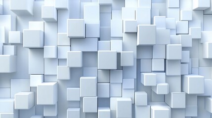 Abstract 3D white cubes background, geometric shapes