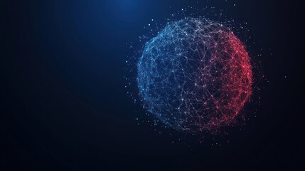 Abstract sphere of interconnected lines and points