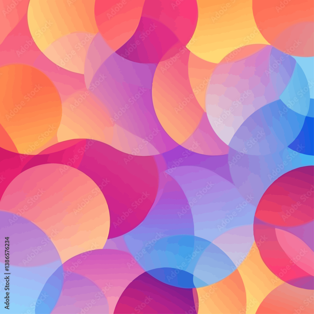 Poster abstract colorful gradient circle overlays