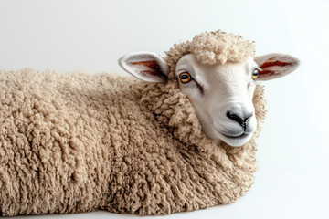 Sheep isolated on white background.