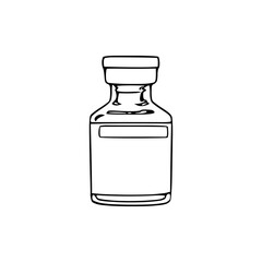 vaccine vial line art graphic