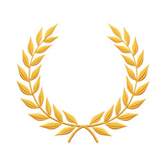 Golden Laurel Wreath, Victory, Honor, Transparent Background.