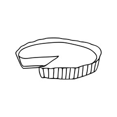 line art drawing of pie 