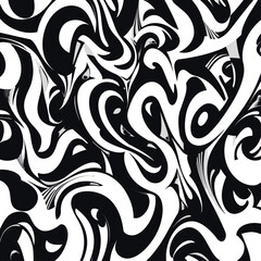 Abstract Black and White Swirls Graphic Design