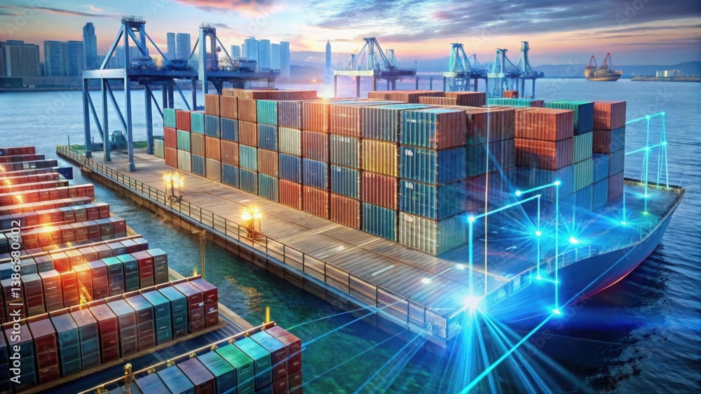Poster advanced security scan technology for shipping containers at port