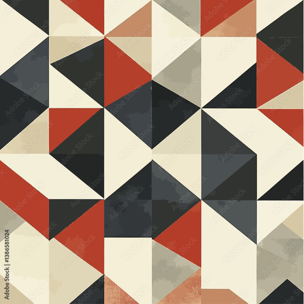 Aufkleber abstract geometric pattern with retro colors