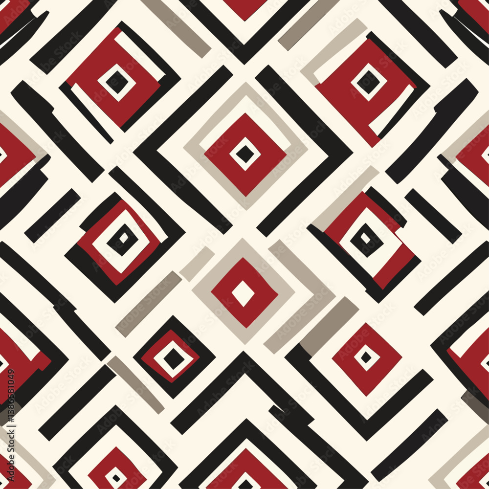 Poster geometric pattern with diamonds and squares