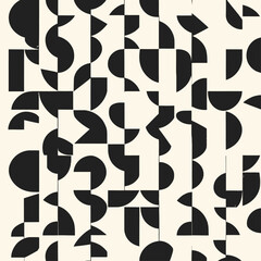 Abstract Geometric Pattern in Black and Cream