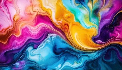 カラフルインクのマーブルミックス