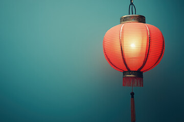 Fototapeta premium Chinese lantern on the empty space background.