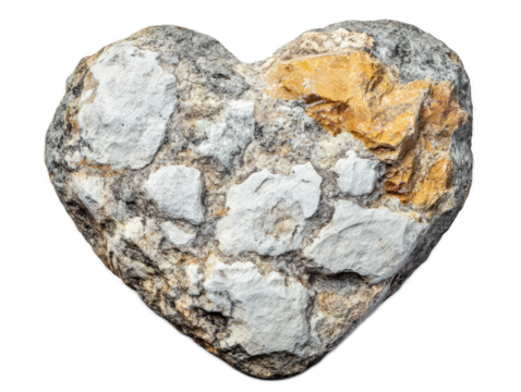 Neon glowing heart with blue and pink electric outline on white background