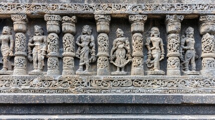 Intricate Temple Carvings Detail