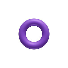 Purple Donut Shape with White Outline - Transparent Background