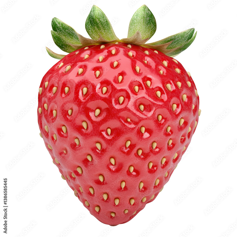 Aufkleber fresh strawberry with dew drops set against a deep black background highlighting color and texture d