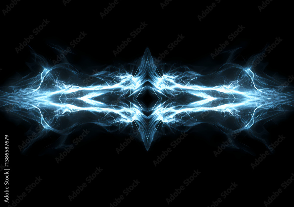 Poster electric symmetry: an abstract composition showcasing a symmetrical arrangement of electrical energy