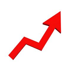 Red Upward Trend Arrow - Growth, Success - transparent background