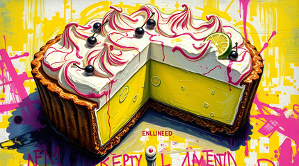 Key Lime Pie with Drizzled Condensed Milk