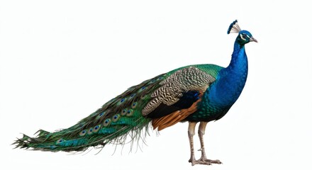 Fototapeta premium peacock isolated on white background
