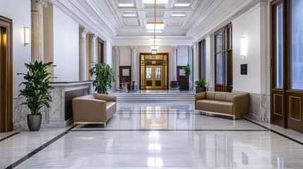 Modern Interior Hallway Office Building