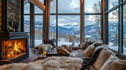 Mountain View Living Room Fireplace