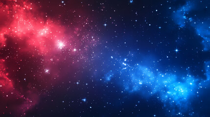 Obraz premium Celestial Dance: A breathtaking cosmic display of vibrant nebulae and countless stars. In a visually arresting composition, capturing the vastness of the universe.