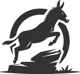 Donkey silhouette animal vector
