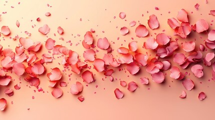 Delicate Rose Petals on Soft Peach Background for Elegant Decor