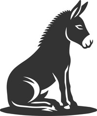 Donkey silhouette animal vector