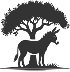 Donkey silhouette animal vector