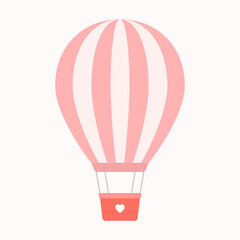 Hot air balloon.Cute balloon in pastel colors with heart.