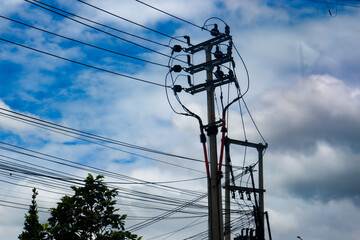 high voltage tower, high voltage power lines