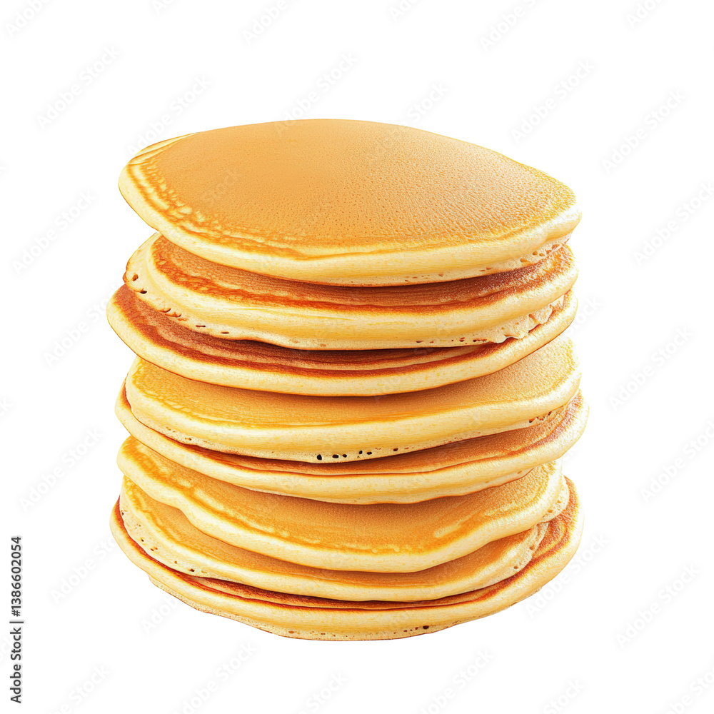 Poster a stack of fluffy pancakes drizzled with syrup and topped with fresh berries ready to be served for 