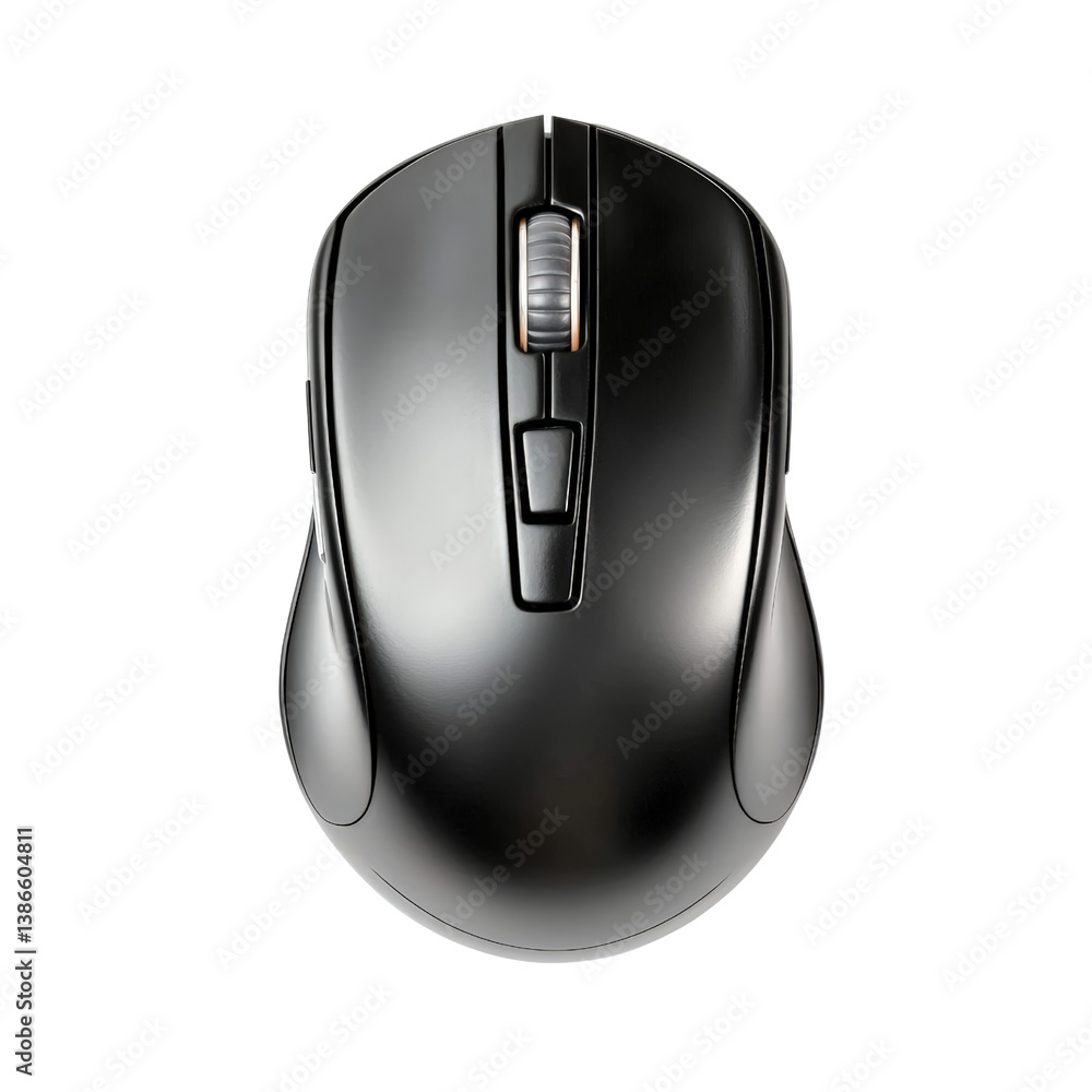 Poster a modern computer mouse with ergonomic design and sleek finish perfectly positioned on a clean deskt