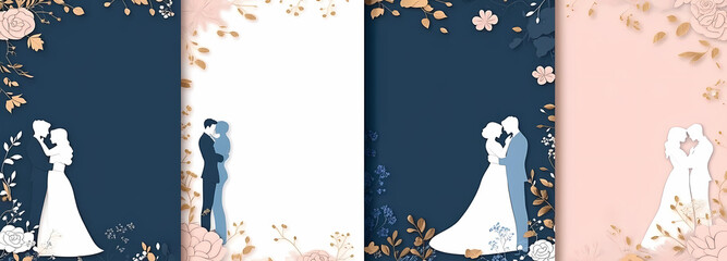 Wedding Invitation Template: A collection of elegant wedding invitation templates, each showcasing different design elements, providing options for couples planning their special day.