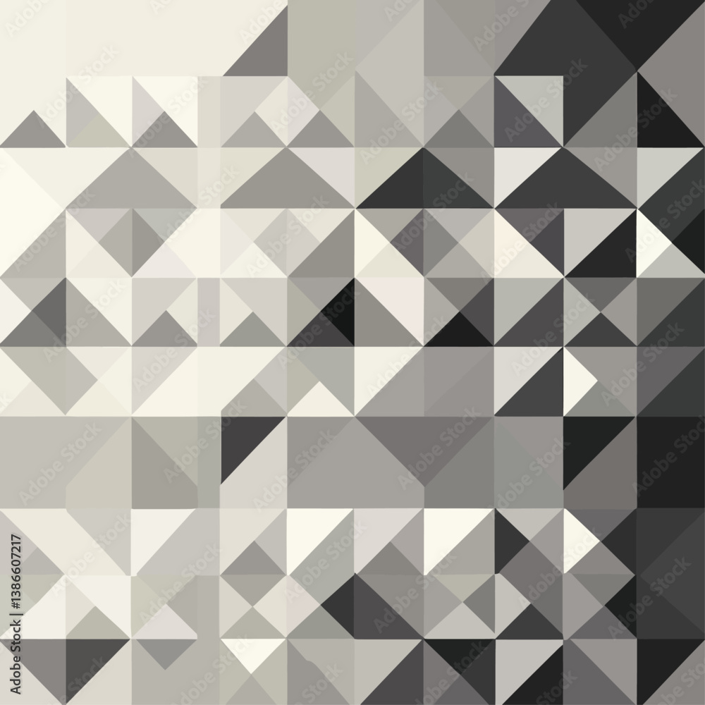 Poster abstract geometric triangle pattern in grayscale