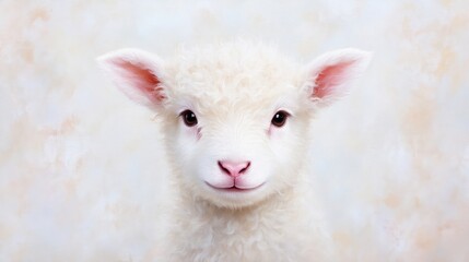 Fototapeta premium Adorable baby lamb portrait